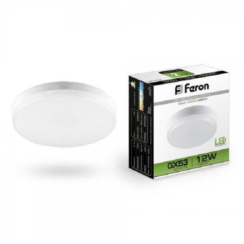 Лампа светодиодная Feron LB-453 GX Таблетка GX53 220В 12Вт 980Лм 4000К 75х24мм картинка 